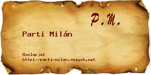 Parti Milán névjegykártya
